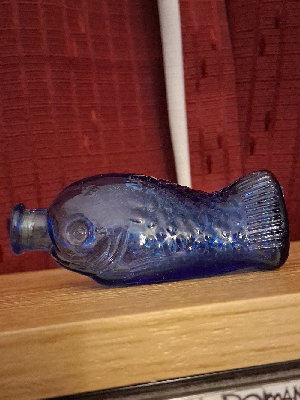 Blue Fish-Shaped Glass Bottle